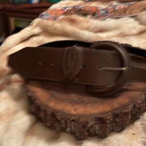 Elegant Brown Faux Leather Belt for Women 45”